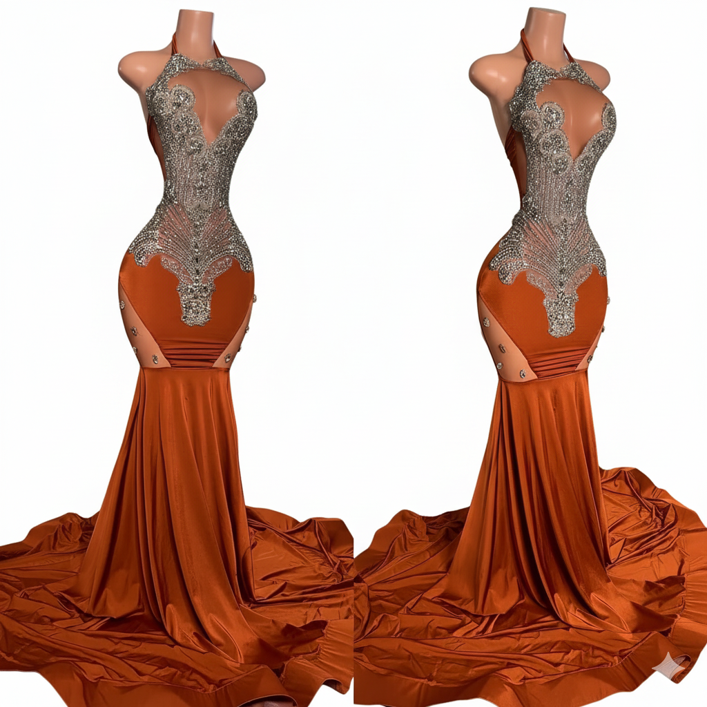 TANGERINE BLOSSOM LAVISH DRESS