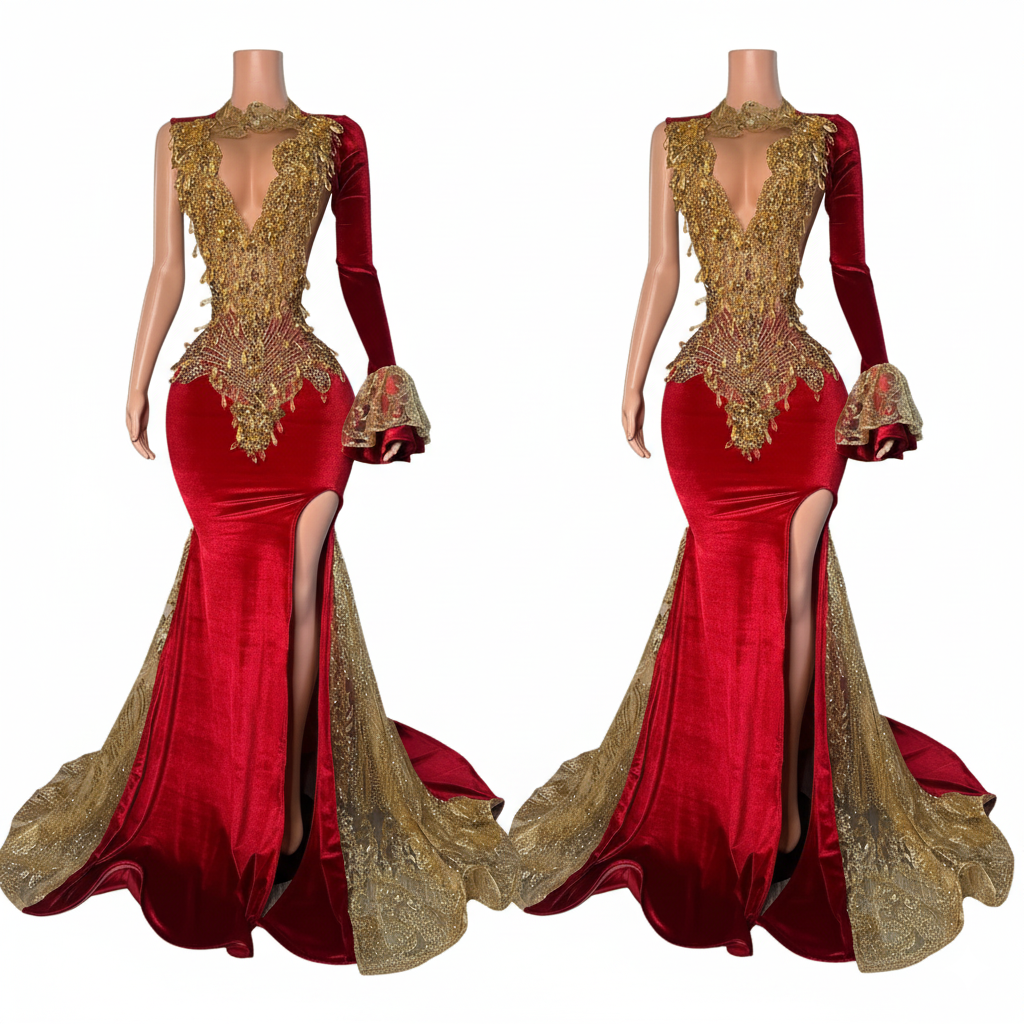 ROYAL 1800 GOLD VELVET DRESS