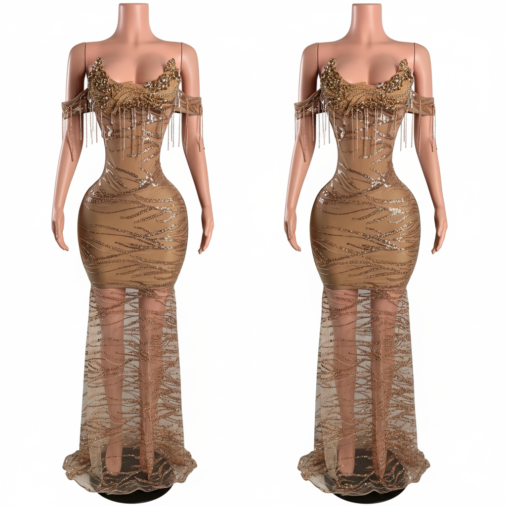 BROWN LEATHER COOKIE DRESS