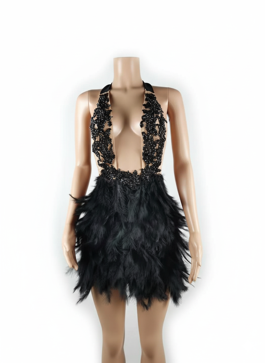 BLACK SWAN STRAPLESS DRESS