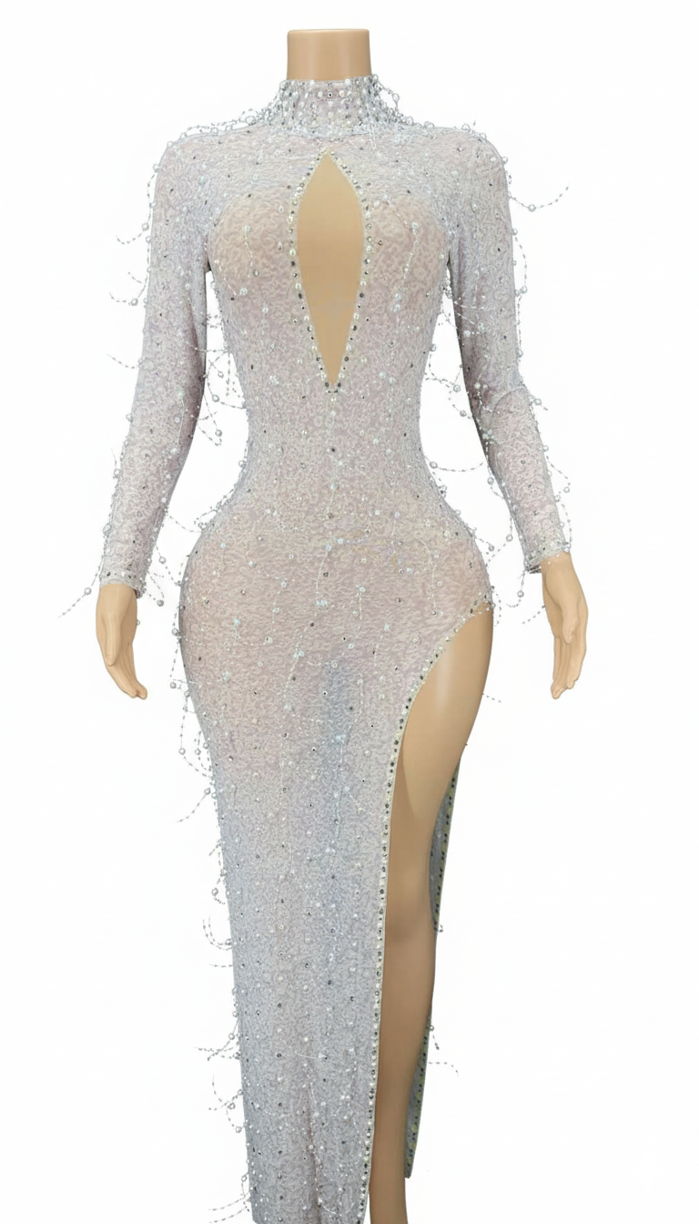 PEARL OF SNOW LAVISH DRESS