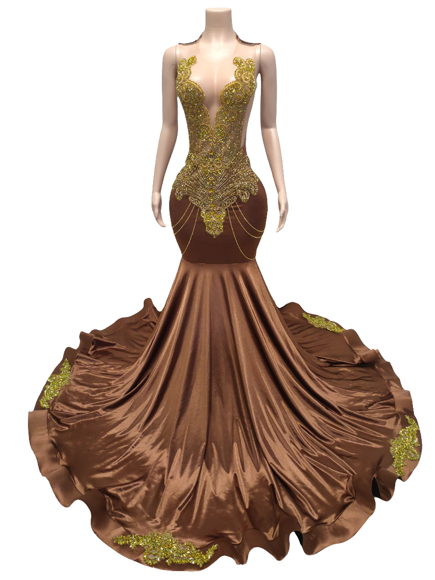 BROWNIE FLAKES SILK LAVISH TROPHY DRESS