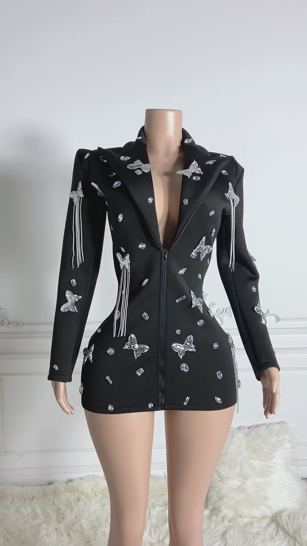 BLACK MID JANET JACKET SUIT