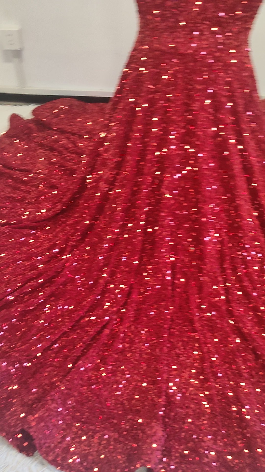 RED SEQUIN LAVISH TROPHY DRESS