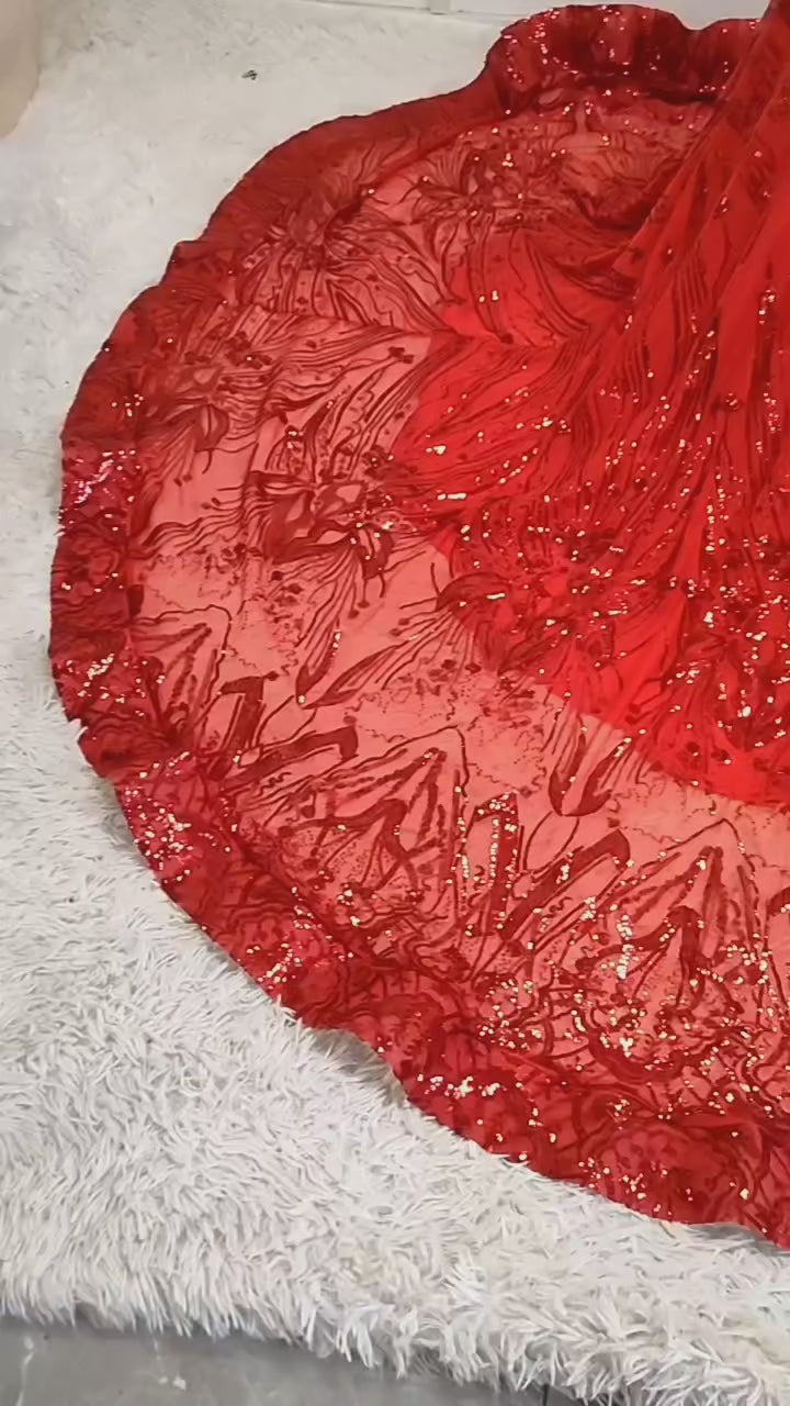 RED MERMAID ROSARY LAVISH DRESS