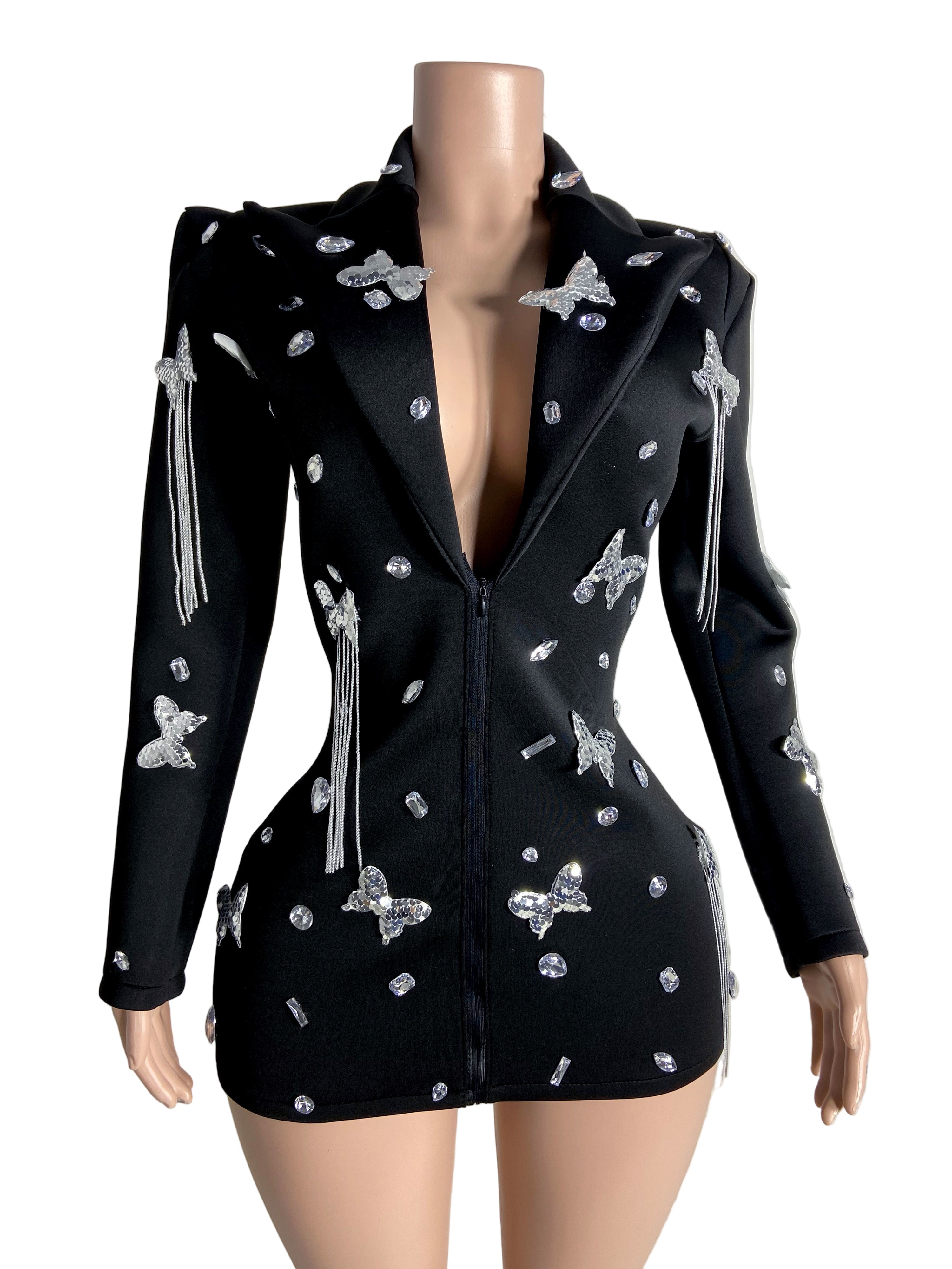 BLACK MID JANET JACKET SUIT