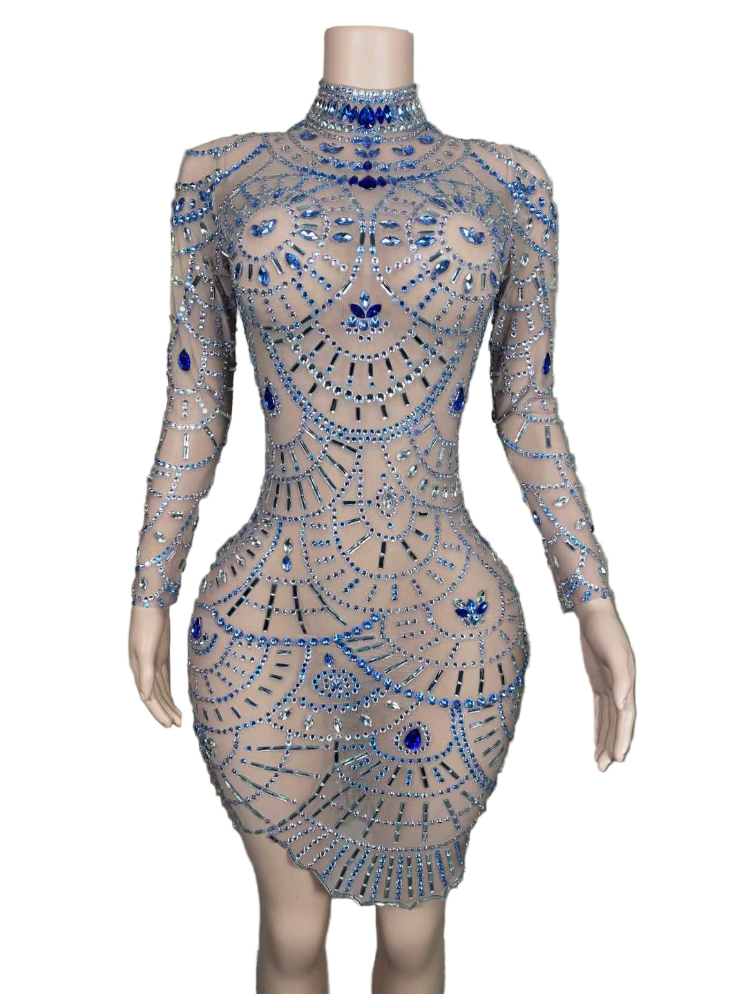 NUDE EVIL EYE BLUE DIAMOND LAVISH DRESS