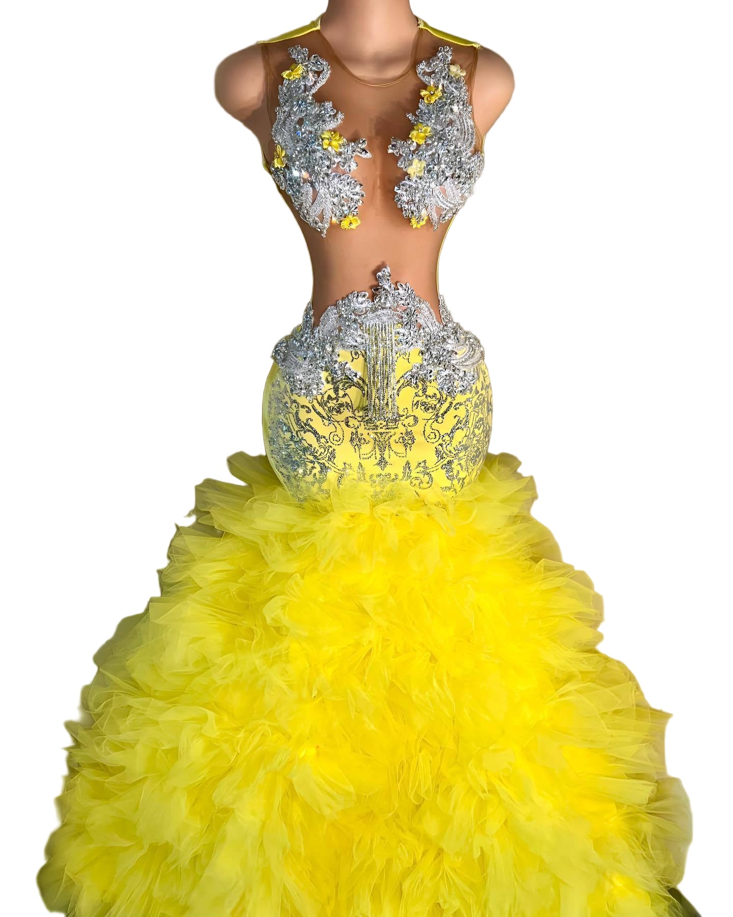 BANANA PUDDING RUFFLE DRESS