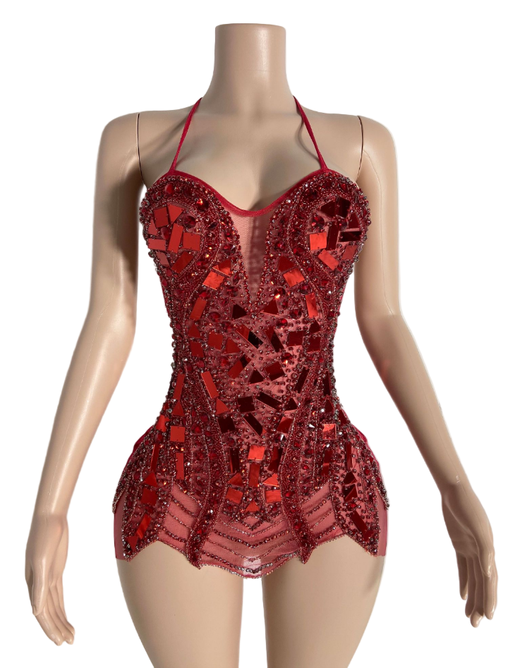 RUBY ROSE CRYSTALLINE SLVSH DRESS