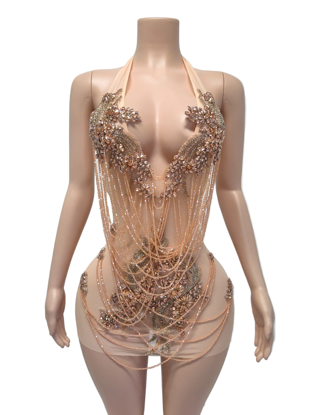 CARAMEL LUXE CRYSTAL SLVSH DRESS