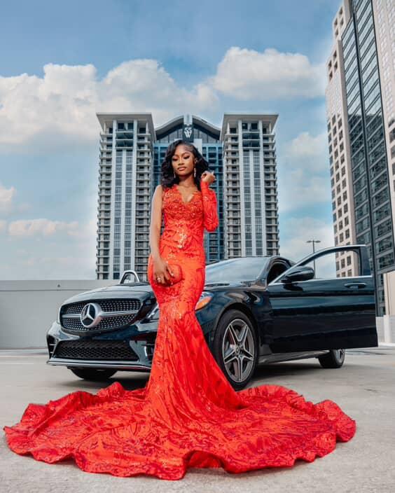 RED MERMAID ROSARY LAVISH DRESS